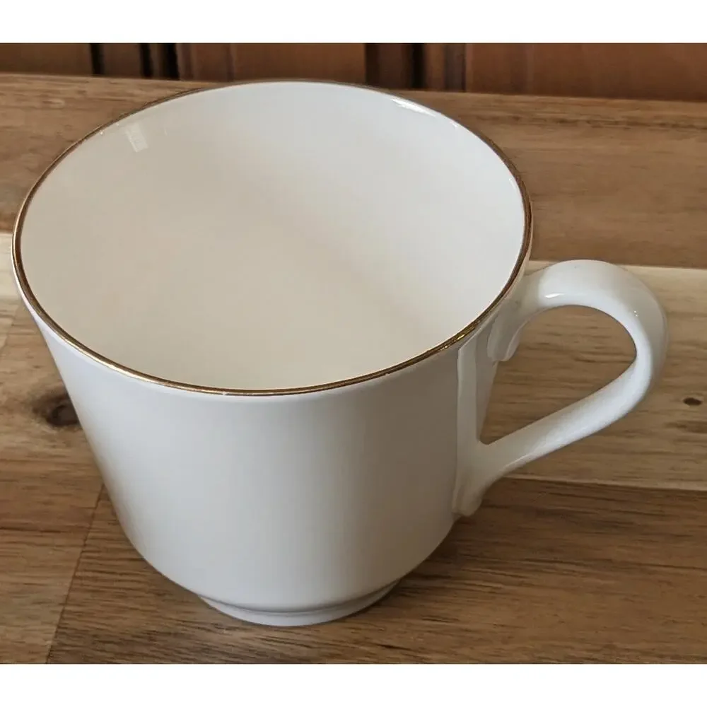 Vintage Colclough Fine Bone China Teacup & Saucer Set of 2 | White & Gold Trim
